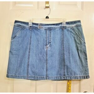 SONOMA Life Style Women Sz 20 Skort Denim Distressed Blue Jean Mini Skirt Short